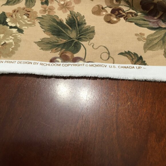 Richloom Fabric 1995 Cabbage Roses Grapes Leaves Brown Tones Upholstery  3.25 Yd - Picture 6 of 6